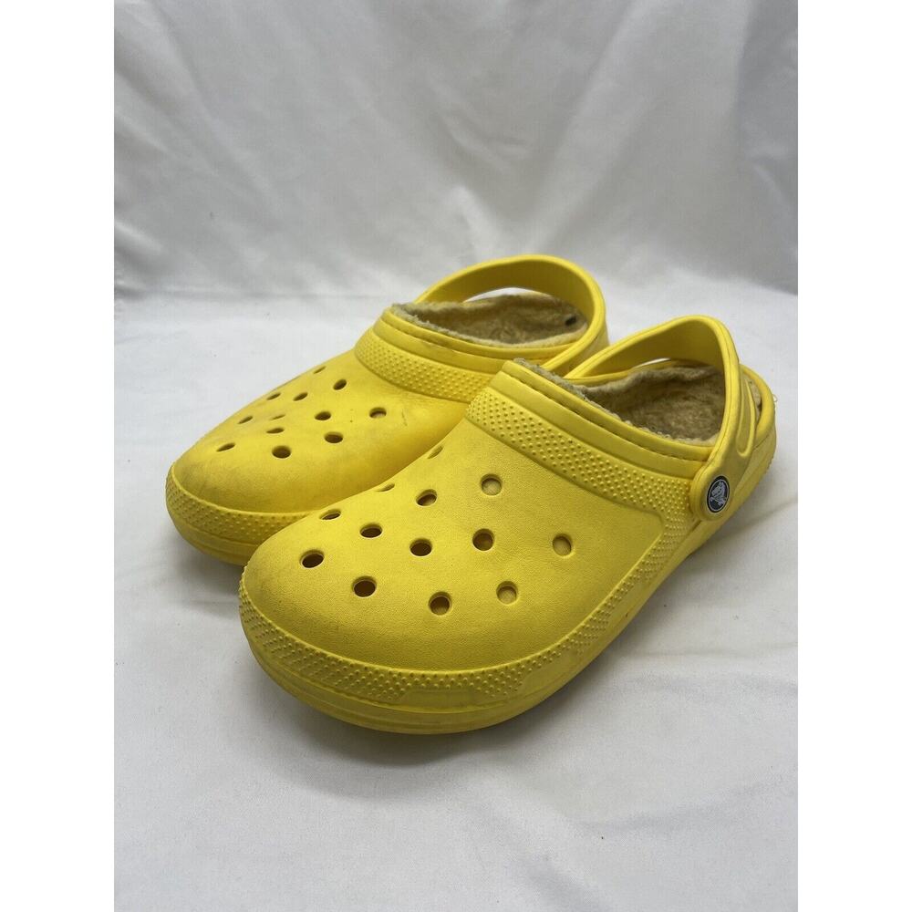 Crocs Fleece Lined Men's 8‎ Women's 10 Yellow Classic Lined Crocs